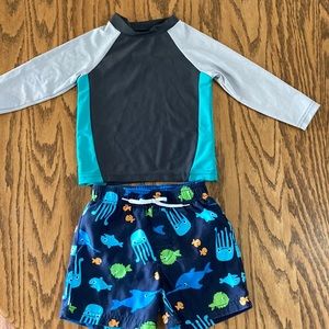 Boy 18M swim trunks and swim shirt